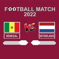 sénégal vs pays-bas compétition de football 2022 modèle vecteur d'arrière-plan pour le calendrier, match de résultat