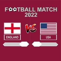 angleterre vs usa football competition 2022 template background vector for schedule, result match