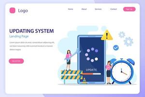concept de mise à jour du système. programme de mise à niveau et d'installation du logiciel. vecteur d'installation de logiciel