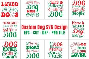 conception de bundle svg chien personnalisé vecteur