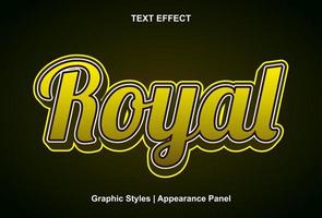 effet de texte royal avec style graphique et modifiable. vecteur