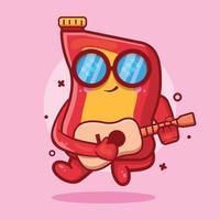 mascotte de personnage de bouteille d'huile lubrifiante cool jouant de la guitare dessin animé isolé dans un style plat vecteur