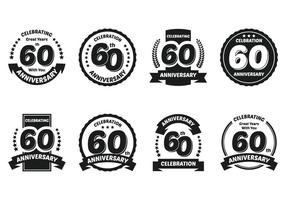 60ème badges vecteur
