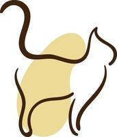 chat jaune debout, illustration, vecteur sur fond blanc.