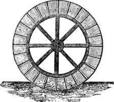 roue à eau, illustration vintage. vecteur