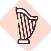 musique de harpe, illustration, vecteur sur fond blanc.