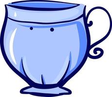 grande tasse bleue, illustration, vecteur sur fond blanc.