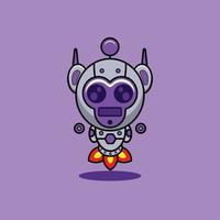 illustration vectorielle de personnage de dessin animé mascotte costume animal fusée robot mignon gorille vecteur