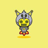 vecteur, illustration, de, dessin animé, caractère, mascotte, déguisement, animal, fusée, mignon, robot, castor vecteur