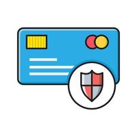 illustration vectorielle de sécurité de carte de crédit sur fond. symboles de qualité premium. icônes vectorielles pour le concept et la conception graphique. vecteur