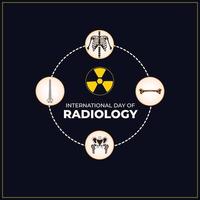 journée internationale de la radiologie. 8 novembre. modèle pour l'arrière-plan, la bannière, la carte, l'affiche. illustration vectorielle. vecteur