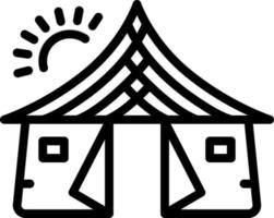 icône de ligne pour la tente vecteur
