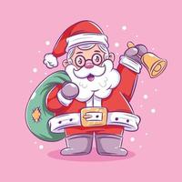 le père noël veut partager des cadeaux dessin animé à la main vecteur