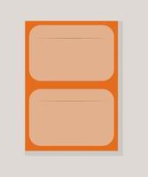 carnet de pages, carnet de croquis orange. deux sections d'écriture par page. illustration vectorielle vecteur