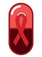 médecine capsule sida icône vecteur