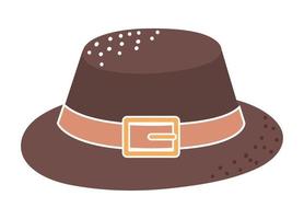 icône de chapeau de pèlerin vecteur