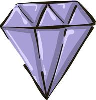 diamant violet, illustration, vecteur sur fond blanc.