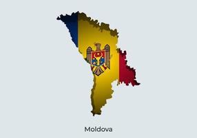 drapeau de la moldavie. conception de style papier découpé du drapeau officiel du monde. adapté à la bannière, à l'arrière-plan, à l'affiche, au modèle d'anniversaire, aux vacances du festival, à la journée indépendante. vecteur eps 10