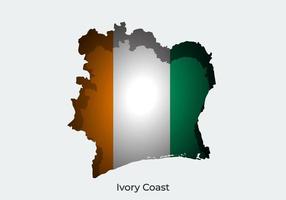 drapeau de la côte d'ivoire. conception de style papier découpé du drapeau officiel du monde. adapté à la bannière, à l'arrière-plan, à l'affiche, au modèle d'anniversaire, aux vacances du festival, à la journée indépendante. vecteur eps 10