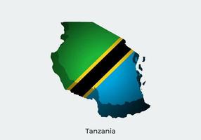 drapeau de la tanzanie. conception de style papier découpé du drapeau officiel du monde. notion de carte. adapté à la bannière, à l'arrière-plan, à l'affiche, au modèle d'anniversaire, aux vacances du festival, à la journée indépendante. vecteur eps 10