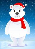 vecteur de personnage de dessin animé mignon ours polaire