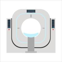 tomographe informatique pour détecter les dommages internes isolés sur fond blanc. scanner irm. imagerie par résonance magnétique. diagnostic de tumeurs cancéreuses et de lésions cérébrales. vue de face. vecteur. vecteur