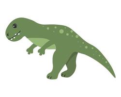 illustration de dinosaure de dessin animé mignon sur fond blanc. peut être utilisé pour la chambre d'enfant, l'autocollant, le t-shirt, la tasse et d'autres motifs. mignon petit dinosaure. vecteur