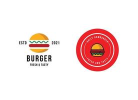 modèle de conception de logo de hamburger de restauration rapide vecteur