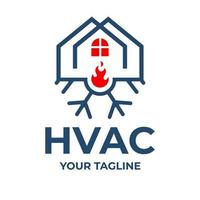 installation de logo cvc, chauffage domestique et climatisation vecteur