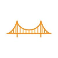 eps10 vecteur orange golden gate bridge ligne icône d'art isolé sur fond blanc. symbole de contour de pont suspendu dans un style moderne simple et plat pour la conception de votre site Web, votre logo et votre application mobile