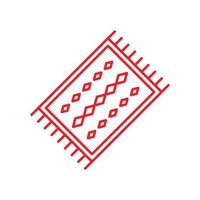 eps10 vecteur rouge pérou tapis abstrait ligne art icône isolé sur fond blanc. symbole de contour de tapis de prière dans un style moderne simple et plat pour la conception de votre site Web, votre logo et votre application mobile