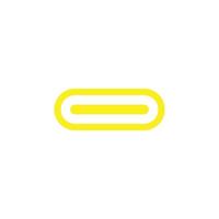 eps10 vecteur jaune connecteur de port usb de type c icône abstraite isolée sur fond blanc. symbole de câble de charge de type c dans un style moderne et plat simple pour la conception, le logo et l'application mobile de votre site Web