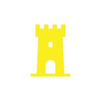 eps10 vecteur jaune château tour abstraite solide art icône isolé sur fond blanc. symbole de construction de château dans un style moderne et plat simple pour la conception, le logo et l'application mobile de votre site Web