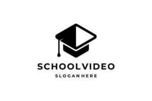 logo simple de la vidéo de l'école noire vecteur