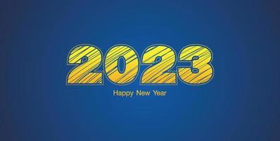 bonne année 2023 sur fond noir vecteur