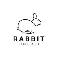 logo d'art en ligne créatif minimal de lapin, logo de lapin abstrait vecteur