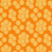 modèle moderne avec signe bitcoin. pièces d'or, orange et noir isolés sur fond blanc. . illustration vectorielle vecteur