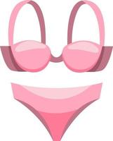 Maillot de bain bikini rose en style cartoon isolé sur fond blanc vecteur