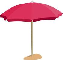 parapluie parasol rose isolé sur fond blanc. style plat vecteur