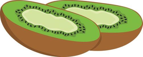 illustration vectorielle de kiwi, fruits coupés sur fond blanc, kiwi isolé dessiné à la main dans un style plat, style simple parfait pour les produits pour bébés, emballage, image de marque, fabrication de motifs vecteur