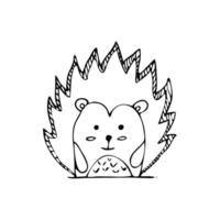 illustration vectorielle d'un charmant hérisson de style scandi dessiné à la main. bébé, mignon animal de la forêt nouvel an et cartes postales de noël vecteur