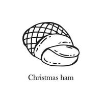 illustration vectorielle d'un plat américain - jambon de Noël. plats pour noël et nouvel an. vecteur