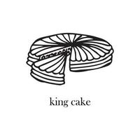 illustration vectorielle d'un plat français - gâteau de roi. plats pour noël et nouvel an. vecteur