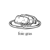 illustration vectorielle d'un plat français - foie gras. plats pour noël et nouvel an. vecteur