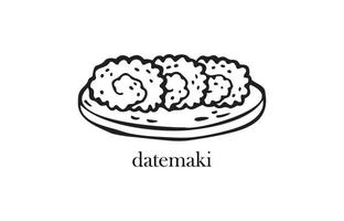 illustration vectorielle d'un plat japonais - datemaki. nourriture du nouvel an. vecteur