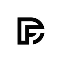 conception abstraite du logo monogramme des initiales df, icône pour les entreprises, modèle, simple, élégant vecteur