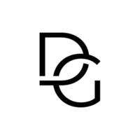 création de logo monogramme abstrait dg initiales, icône pour les entreprises, modèle, simple, élégant vecteur