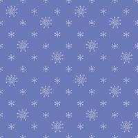 modèle d'hiver avec des flocons de neige dessinés à la main. jolie impression vectorielle monochrome sur fond bleu. thème de noël. vecteur