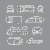 dessins de véhicules griffonnés vecteur
