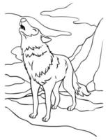 coloriage animal loup pour les enfants vecteur